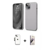 MARSİLYAN™- iPhone 14 Kılıf Kozmos Yansıma Özel Seri - Siyah Bilvis 3D Mat Cam Ekran Koruyucu + Shine Kamera Lens - SH