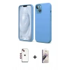 MARSİLYAN™- iPhone 14 Kılıf Kozmos Yansıma Özel Seri - Siyah Bilvis 3D Mat Cam Ekran Koruyucu + Shine Kamera Lens - KI