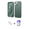 MARSİLYAN™- iPhone 14 Kılıf Kozmos Yansıma Özel Seri - Siyah Bilvis 5in1 3D Magic Cam Ekran Koruyucu + Diamond Kamera Lens - YL