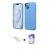 MARSİLYAN™- iPhone 14 Kılıf Kozmos Yansıma Özel Seri - Siyah Bilvis 5in1 3D Magic Cam Ekran Koruyucu + Diamond Kamera Lens - YL