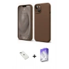 MARSİLYAN™- iPhone 14 Kılıf Kozmos Yansıma Özel Seri - Siyah Bilvis 5in1 3D Magic Cam Ekran Koruyucu + Diamond Kamera Lens - YL