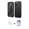 MARSİLYAN™- iPhone 14 Kılıf Kozmos Yansıma Özel Seri - Siyah Bilvis 5in1 3D Magic Cam Ekran Koruyucu + Diamond Kamera Lens - YL