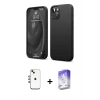 MARSİLYAN™- iPhone 14 Kılıf Kozmos Yansıma Özel Seri - Siyah Bilvis 5in1 3D Magic Cam Ekran Koruyucu + Gökkuşağı Shine Kamera Lens