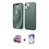 MARSİLYAN™- iPhone 14 Kılıf Kozmos Yansıma Özel Seri - Siyah Bilvis 5in1 3D Magic Cam Ekran Koruyucu + Raze Metal Kamera Lens - KI
