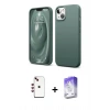 MARSİLYAN™- iPhone 14 Kılıf Kozmos Yansıma Özel Seri - Siyah Bilvis 5in1 3D Magic Cam Ekran Koruyucu + Kırmızı Shine Kamera Lens