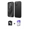 MARSİLYAN™- iPhone 14 Kılıf Kozmos Yansıma Özel Seri - Siyah Bilvis 5in1 3D Magic Cam Ekran Koruyucu + PVD Metal Kamera Lens - YL