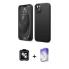 MARSİLYAN™- iPhone 14 Kılıf Kozmos Yansıma Özel Seri - Siyah Bilvis 5in1 3D Magic Cam Ekran Koruyucu + PVD Metal Kamera Lens - GS