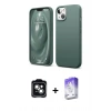MARSİLYAN™- iPhone 14 Kılıf Kozmos Yansıma Özel Seri - Siyah Bilvis 5in1 3D Magic Cam Ekran Koruyucu + PVD Metal Kamera Lens - YL