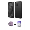 MARSİLYAN™- iPhone 14 Kılıf Kozmos Yansıma Özel Seri - Siyah Bilvis 5in1 3D Magic Cam Ekran Koruyucu + Raze Metal Kamera Lens - GS