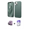 MARSİLYAN™- iPhone 14 Kılıf Kozmos Yansıma Özel Seri - Siyah Bilvis 5in1 3D Magic Cam Ekran Koruyucu + Raze Metal Kamera Lens - SH