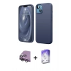 MARSİLYAN™- iPhone 14 Kılıf Kozmos Yansıma Özel Seri - Siyah Bilvis 5in1 3D Magic Cam Ekran Koruyucu + Raze Metal Kamera Lens - GS