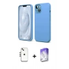 MARSİLYAN™- iPhone 14 Kılıf Kozmos Yansıma Özel Seri - Siyah Bilvis 5in1 3D Magic Cam Ekran Koruyucu + Shine Kamera Lens - GS
