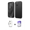 MARSİLYAN™- iPhone 14 Kılıf Kozmos Yansıma Özel Seri - Siyah Bilvis 5in1 3D Magic Cam Ekran Koruyucu + Shine Kamera Lens - GS