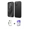 MARSİLYAN™- iPhone 14 Kılıf Kozmos Yansıma Özel Seri - Siyah Bilvis 5in1 3D Magic Cam Ekran Koruyucu + Shine Kamera Lens - YL
