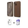 MARSİLYAN™- iPhone 14 Kılıf Kozmos Yansıma Özel Seri - Siyah Bilvis 5in1 3D Magic Cam Ekran Koruyucu + Shine Kamera Lens - YL