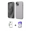 MARSİLYAN™- iPhone 14 Kılıf Kozmos Yansıma Özel Seri - Siyah Bilvis 5in1 3D Magic Cam Ekran Koruyucu + Shine Kamera Lens - YL