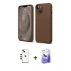 MARSİLYAN™- iPhone 14 Kılıf Kozmos Yansıma Özel Seri - Siyah Bilvis 5in1 5D Magic Hayalet Cam Ekran Koruyucu + Shine Kamera Lens - YL