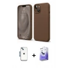 MARSİLYAN™- iPhone 14 Kılıf Kozmos Yansıma Özel Seri - Siyah Bilvis 5in1 5D Magic Hayalet Cam Ekran Koruyucu + Shine Kamera Lens - MI