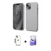 MARSİLYAN™- iPhone 14 Kılıf Kozmos Yansıma Özel Seri - Siyah Bilvis 5in1 5D Magic Hayalet Cam Ekran Koruyucu + Shine Kamera Lens - YL