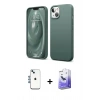 MARSİLYAN™- iPhone 14 Kılıf Kozmos Yansıma Özel Seri - Siyah Bilvis 5in1 5D Magic Hayalet Cam Ekran Koruyucu + Shine Kamera Lens - MI