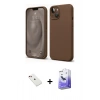 MARSİLYAN™- iPhone 14 Kılıf Kozmos Yansıma Özel Seri - Siyah Bilvis 5in1 5D Magic Hayalet Cam Ekran Koruyucu + Diamond Kamera Lens - KI