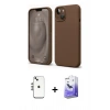 MARSİLYAN™- iPhone 14 Kılıf Kozmos Yansıma Özel Seri - Siyah Bilvis 5in1 5D Magic Hayalet Cam Ekran Koruyucu + Shine Kamera Lens - GS