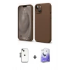 MARSİLYAN™- iPhone 14 Kılıf Kozmos Yansıma Özel Seri - Siyah Bilvis 5in1 5D Magic Hayalet Cam Ekran Koruyucu + Shine Kamera Lens - SH