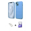 MARSİLYAN™- iPhone 14 Kılıf Kozmos Yansıma Özel Seri - Siyah Bilvis 5in1 5D Magic Hayalet Cam Ekran Koruyucu + Diamond Kamera Lens - SABE