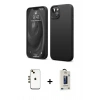 MARSİLYAN™- iPhone 14 Kılıf Kozmos Yansıma Özel Seri - Siyah Bilvis Hayalet Cam Ekran Koruyucu + Shine Kamera Lens - GD