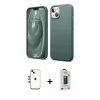 MARSİLYAN™- iPhone 14 Kılıf Kozmos Yansıma Özel Seri - Siyah Bilvis Hayalet Cam Ekran Koruyucu + Shine Kamera Lens - GD
