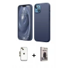 MARSİLYAN™- iPhone 14 Kılıf Kozmos Yansıma Özel Seri - Siyah Bilvis Hayalet Cam Ekran Koruyucu + Shine Kamera Lens - GD