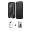 MARSİLYAN™- iPhone 14 Kılıf Kozmos Yansıma Özel Seri - Siyah Bilvis Hayalet Cam Ekran Koruyucu + Shine Kamera Lens - GD