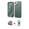 MARSİLYAN™- iPhone 14 Kılıf Kozmos Yansıma Özel Seri - Siyah Bilvis Hayalet Cam Ekran Koruyucu + Raze Metal Kamera Lens - GS