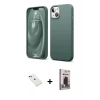 MARSİLYAN™- iPhone 14 Kılıf Kozmos Yansıma Özel Seri - Siyah Bilvis Hayalet Cam Ekran Koruyucu + Diamond Kamera Lens - KI