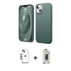 MARSİLYAN™- iPhone 14 Kılıf Kozmos Yansıma Özel Seri - Siyah Bilvis Hayalet Cam Ekran Koruyucu + Shine Kamera Lens - KI