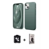 MARSİLYAN™- iPhone 14 Kılıf Kozmos Yansıma Özel Seri - Siyah Bilvis Hayalet Cam Ekran Koruyucu + PVD Metal Kamera Lens - MI
