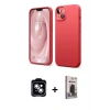 MARSİLYAN™- iPhone 14 Kılıf Kozmos Yansıma Özel Seri - Siyah Bilvis Hayalet Cam Ekran Koruyucu + PVD Metal Kamera Lens - MI