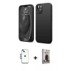MARSİLYAN™- iPhone 14 Kılıf Kozmos Yansıma Özel Seri - Siyah Bilvis Hayalet Cam Ekran Koruyucu + Shine Kamera Lens - MI