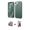 MARSİLYAN™- iPhone 14 Kılıf Kozmos Yansıma Özel Seri - Siyah Bilvis Hayalet Cam Ekran Koruyucu + Raze Metal Kamera Lens - MR