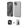MARSİLYAN™- iPhone 14 Kılıf Kozmos Yansıma Özel Seri - Siyah Bilvis Hayalet Cam Ekran Koruyucu + PVD Metal Kamera Lens - TU