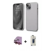 MARSİLYAN™- iPhone 14 Kılıf Kozmos Yansıma Özel Seri - Siyah Bilvis Hayalet Cam Ekran Koruyucu + Raze Metal Kamera Lens - KI