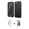MARSİLYAN™- iPhone 14 Kılıf Kozmos Yansıma Özel Seri - Siyah Bilvis Hayalet Cam Ekran Koruyucu + Shine Kamera Lens - YL
