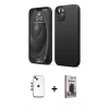 MARSİLYAN™- iPhone 14 Kılıf Kozmos Yansıma Özel Seri - Siyah Bilvis Hayalet Cam Ekran Koruyucu + Shine Kamera Lens - GI