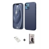 MARSİLYAN™- iPhone 14 Kılıf Kozmos Yansıma Özel Seri - Siyah Bilvis Hayalet Cam Ekran Koruyucu + Diamond Kamera Lens - SABE