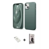 MARSİLYAN™- iPhone 14 Kılıf Kozmos Yansıma Özel Seri - Siyah Bilvis Hayalet Cam Ekran Koruyucu + Diamond Kamera Lens - SABE