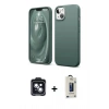 MARSİLYAN™- iPhone 14 Kılıf Kozmos Yansıma Özel Seri - Siyah Bilvis Hayalet Cam Ekran Koruyucu + PVD Metal Kamera Lens - SH