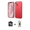 MARSİLYAN™- iPhone 14 Kılıf Kozmos Yansıma Özel Seri - Siyah Bilvis Hayalet Cam Ekran Koruyucu + PVD Metal Kamera Lens - SH