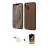 MARSİLYAN™- iPhone 14 Kılıf Kozmos Yansıma Özel Seri - Siyah Buffer Cam Ekran Koruyucu + Diamond Kamera Lens - YL