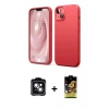 MARSİLYAN™- iPhone 14 Kılıf Kozmos Yansıma Özel Seri - Siyah Buffer Cam Ekran Koruyucu + PVD Metal Kamera Lens - YL