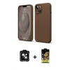 MARSİLYAN™- iPhone 14 Kılıf Kozmos Yansıma Özel Seri - Siyah Buffer Cam Ekran Koruyucu + PVD Metal Kamera Lens - TU